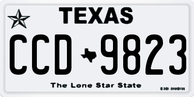 TX license plate CCD9823