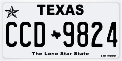 TX license plate CCD9824