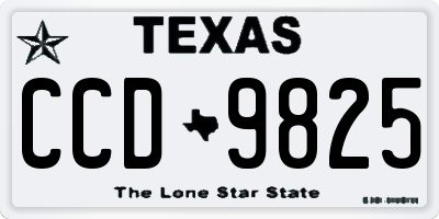 TX license plate CCD9825