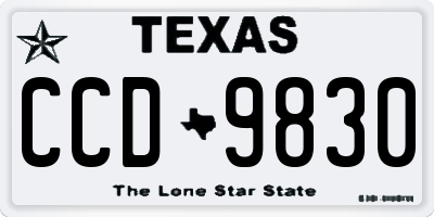TX license plate CCD9830