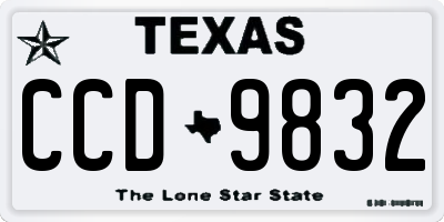 TX license plate CCD9832