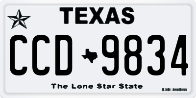 TX license plate CCD9834