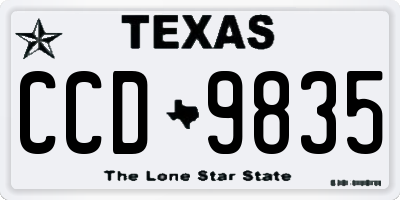 TX license plate CCD9835