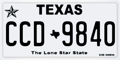 TX license plate CCD9840