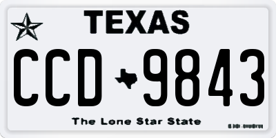 TX license plate CCD9843