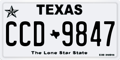 TX license plate CCD9847