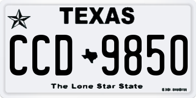 TX license plate CCD9850