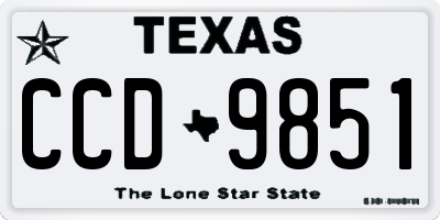 TX license plate CCD9851