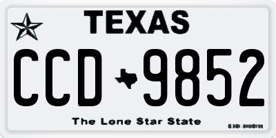 TX license plate CCD9852