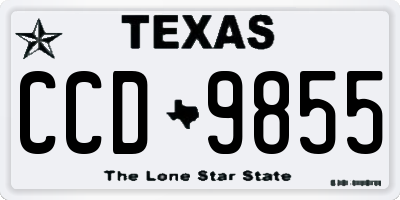TX license plate CCD9855