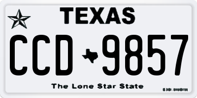 TX license plate CCD9857