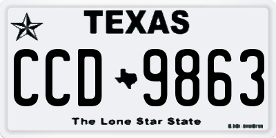 TX license plate CCD9863