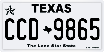 TX license plate CCD9865