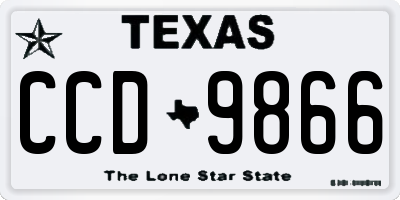 TX license plate CCD9866