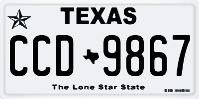 TX license plate CCD9867