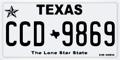 TX license plate CCD9869