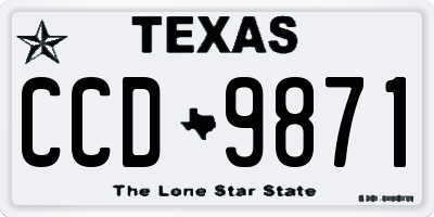 TX license plate CCD9871