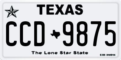 TX license plate CCD9875