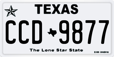 TX license plate CCD9877