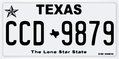 TX license plate CCD9879
