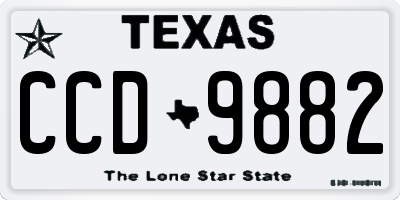 TX license plate CCD9882