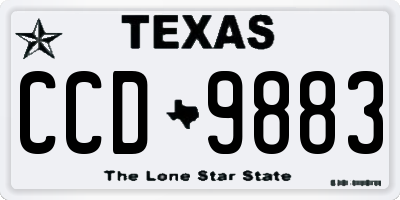 TX license plate CCD9883