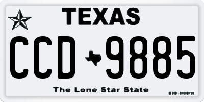TX license plate CCD9885