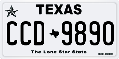 TX license plate CCD9890
