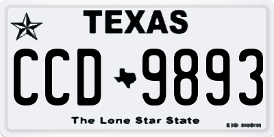 TX license plate CCD9893
