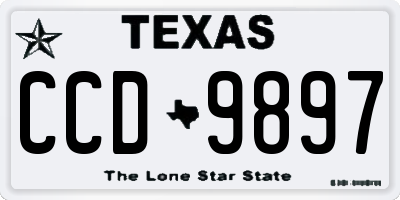 TX license plate CCD9897
