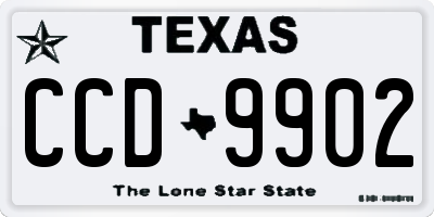 TX license plate CCD9902