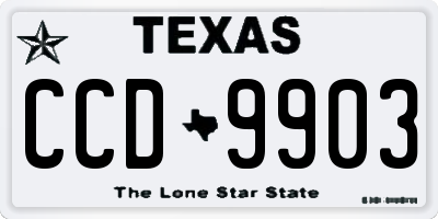 TX license plate CCD9903