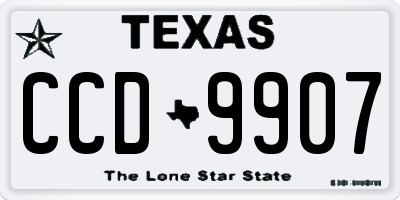 TX license plate CCD9907
