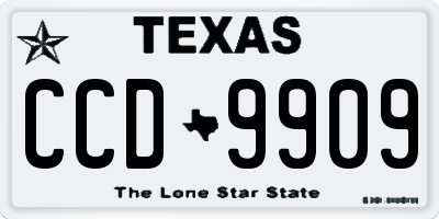 TX license plate CCD9909
