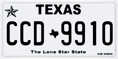 TX license plate CCD9910