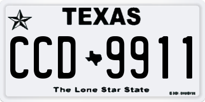 TX license plate CCD9911