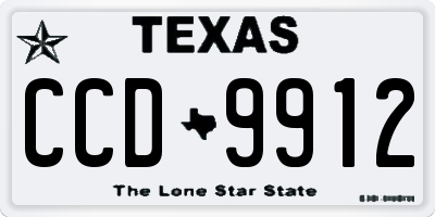 TX license plate CCD9912