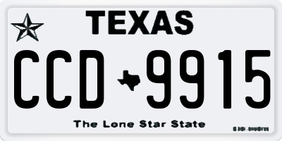 TX license plate CCD9915