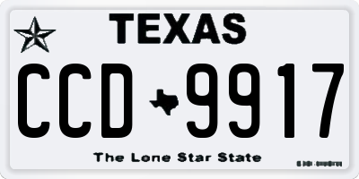 TX license plate CCD9917
