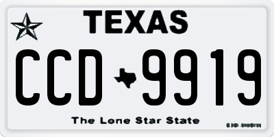 TX license plate CCD9919
