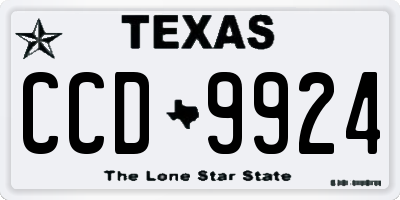 TX license plate CCD9924