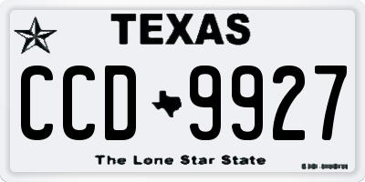 TX license plate CCD9927