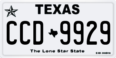 TX license plate CCD9929