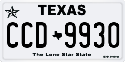 TX license plate CCD9930