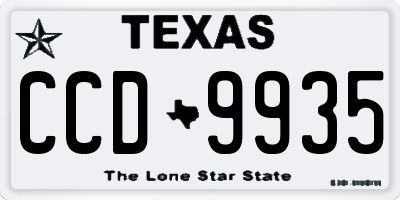 TX license plate CCD9935