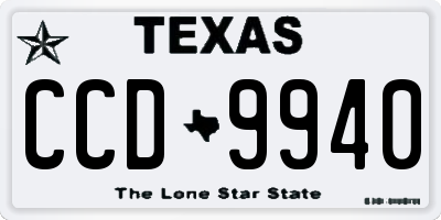 TX license plate CCD9940