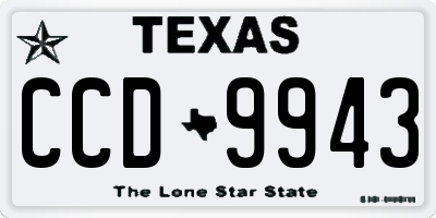 TX license plate CCD9943