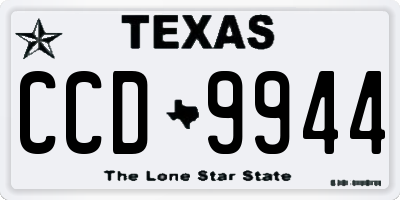 TX license plate CCD9944