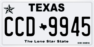 TX license plate CCD9945