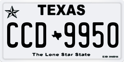 TX license plate CCD9950